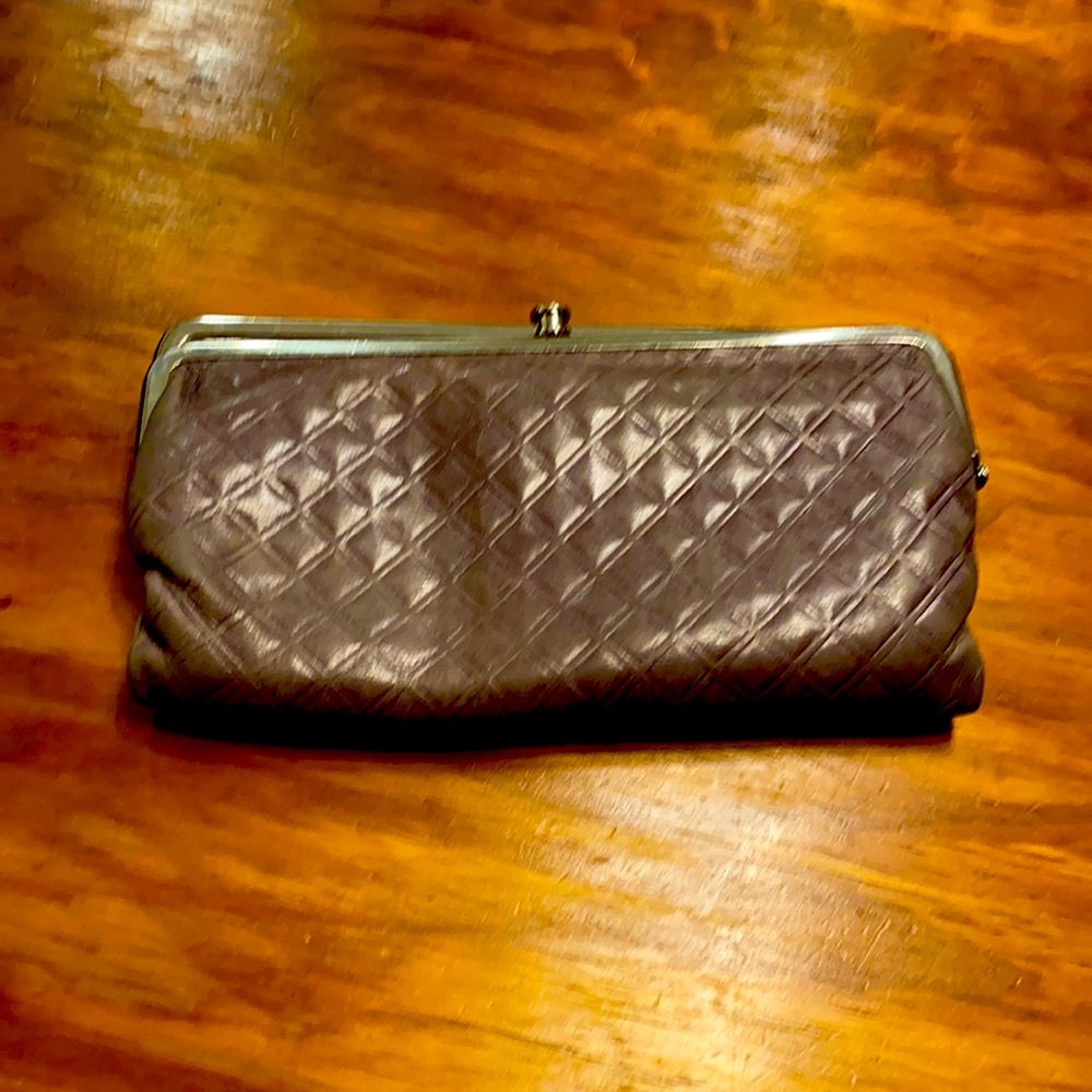 HOBO Pewter Grey Clutch Wallet.